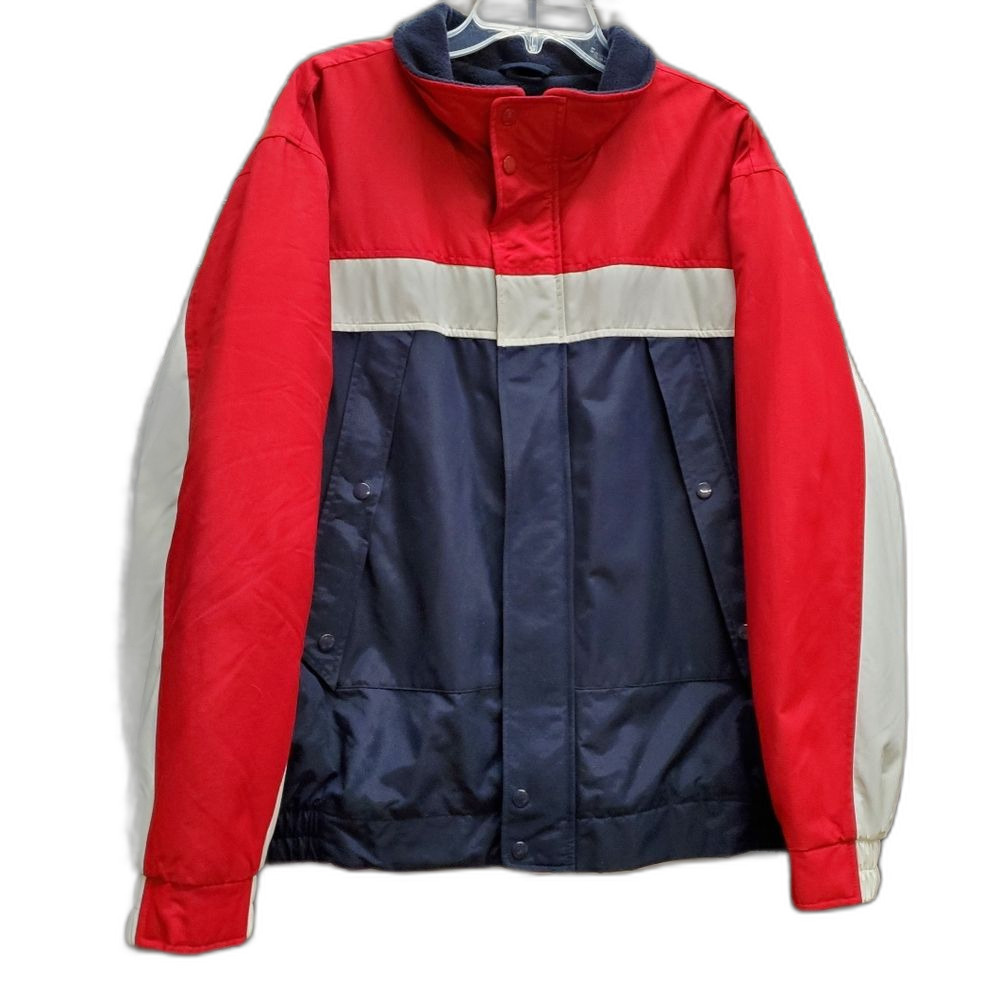 VTG Preswick & Moore Color Block Red White Blue Bomber Style Jacket Size L